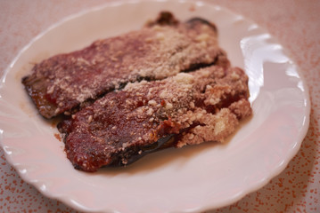Aubergines with tomato and cheese (Parmigiana)