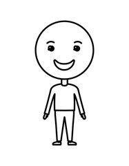 cartoon happy emoticon with body kawaii character