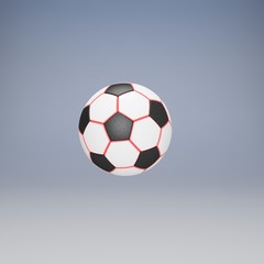 Classic soccer ball. 3D Illustration. White background