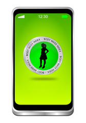Smartphone with BMI - Body Mass Index Button - 3D illustration