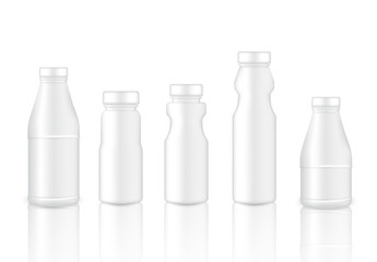 Mock up Realistic Plastic Packaging Product For Milk,  Soft Drink or Water Juice Bottle isolated Background.