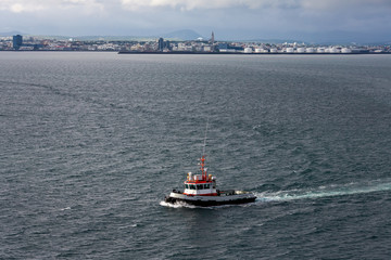 A fishing boat off the coast of Iceland.