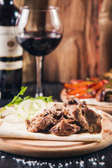 grilled meat with onion