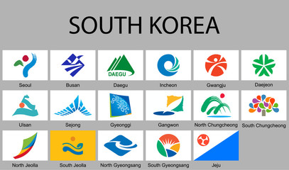 all Flags provinces of South Korea