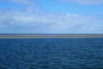 Sandbank in der Nordsee in der Deutschen Bucht nahe der Wesermündung