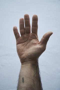 Man hand with tattoo