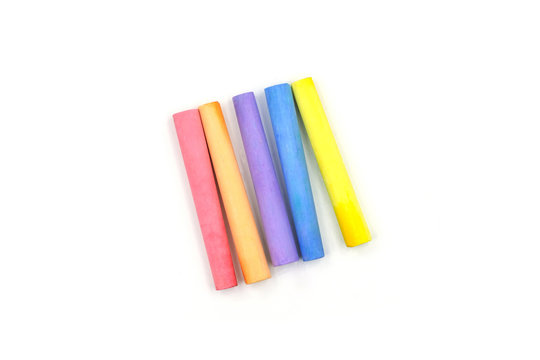 color chalk on white background