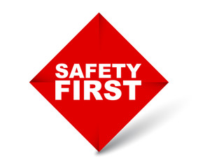 red vector banner safety first