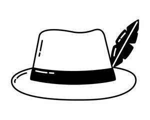 classic hat with feather fashion