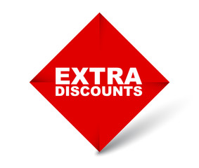 red vector banner extra discounts