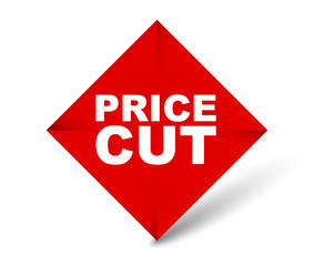 red vector banner price cut