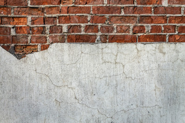 Old damaged brick wall texture