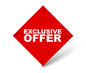 red vector banner exclusive offer