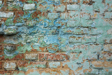 Background of old vintage dirty brick wall texture