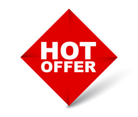 red vector banner hot offer
