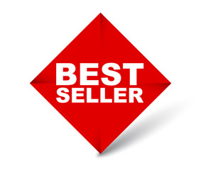 red vector banner best seller