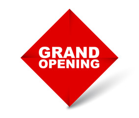 red vector banner grand opening