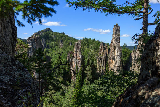 Rock Columns in the Ural Mountains