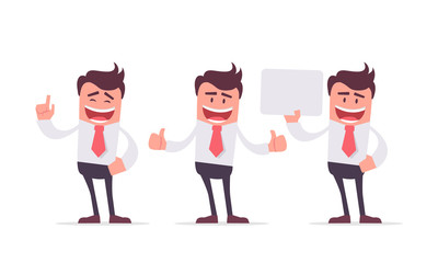 Vector Illustration on a theme of office work. Characters from a series of funny clerks. Cartoon office manager