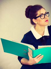 Confident angry bossy businesswoman