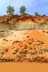 Fototapeta premium Orange sand cliffs in Fairy Stream, Vietnam