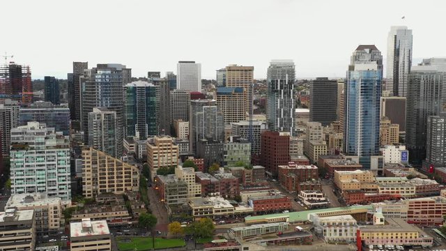 Seattle market district aerial footage