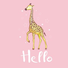 cute giraffe isolated icon vector illustration design