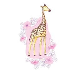cute giraffe isolated icon vector illustration design