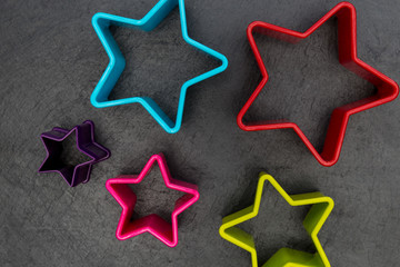 Cookie cutter star shape on dark background