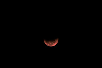 Eclipsed red moon