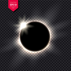 Vector illustration of full eclipse - obrazy, fototapety, plakaty