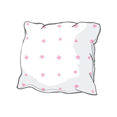Vector cartoon decorative pillows. Hand drawn set of decorative pillows. Doodle illustration