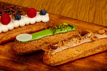 Eclair with cream