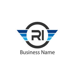 Initial Letter RI Logo Template Design