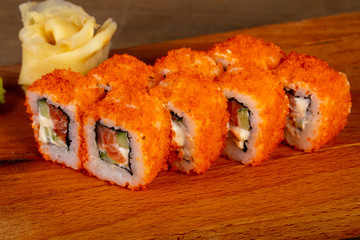 Japanese roll with salmon
