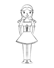 beautiful bavarian woman in traditional dress