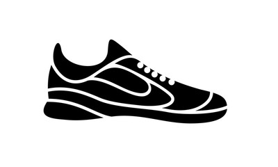 Running shoes icon fitness. Simple style sneaker.