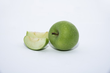 green apple and cut