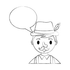 portrait bavarian man speech bubble