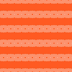 Decorative white stripes seamless vector red pattern.