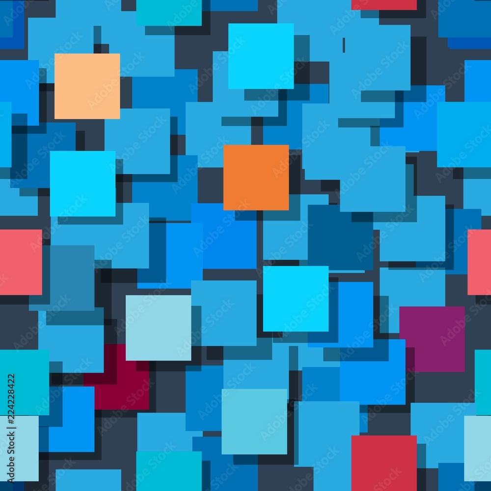 Poster seamless background made up of squares. the planes are painted monophatically. with different intens