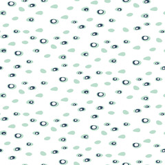 Abstract spotted blue drops seamless vector pattern.