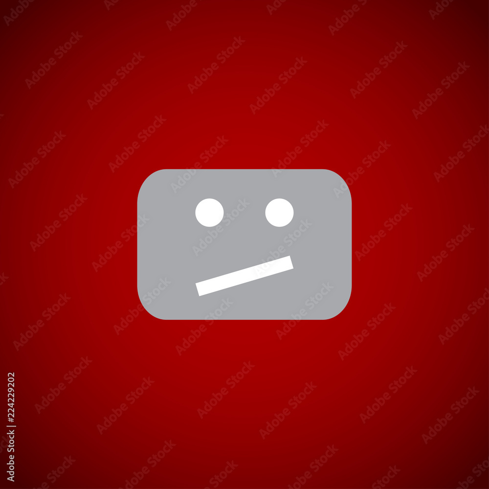 Poster error icon for video player. vector illustration