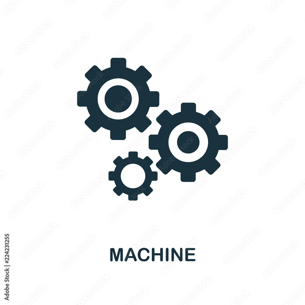 Poster machine icon. monochrome style design from machine learning icon collection. ui and ux. pixel perfec