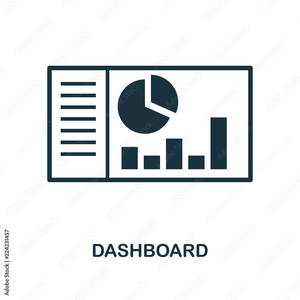 Poster dashboard icon. monochrome style design from machine learning icon collection. ui and ux. pixel perf