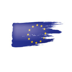 European union flag, vector illustration on a white background.