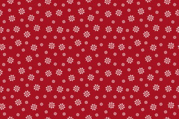 Snowflakes seamless pattern scribble drawing red background