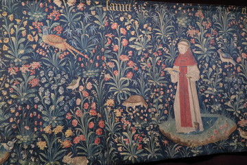 Wandteppich im Hôtel-Dieu in Beaune , Burgund 