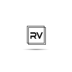 Initial Letter RV Logo Template Design