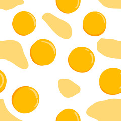 Seamless vector pattern with fried eggs